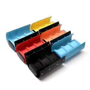 3 solt negro amarillo colores mezclados diseño alta calidad logotipo personalizado Pu cuero Triple reloj rollos Uhrenbox para <span class=keywords><strong>viajes</strong></span> <span class=keywords><strong>en</strong></span> <span class=keywords><strong>pareja</strong></span> - Product Image 2