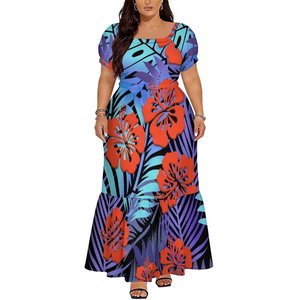 Nuevo Vestido de Mujer al por Mayor Personalizado, Negro, Crema y Dorado, con Estampado Tribal Geométrico Tradicional, Cuello Cuadrado, para Vacaciones en las Islas del Pacífico o Iglesia - Product Image 2