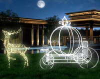 Chariot de cerf à LED personnalisé avec éclairage extérieur Lumières de fête pour centre commercial Carré Fête Décoration de mariage