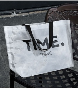 Reusable <b>Laminated</b> PP Woven Tote Bag Transparent Waterproof Shopping Carry Bag With Custom Logo - Product Image 4