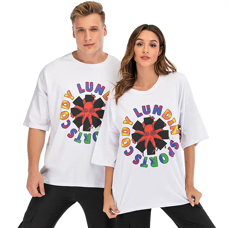 Hombres camiseta de impresión personalizada de algodón de manga corta Camiseta amor pareja camiseta suelta t camisa