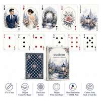 Cartes à jouer personnalisées en aquarelle pour mariage, portrait de couple Metropolitan Garden, jeu de poker, finition mate, cadeau souvenir