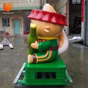 Sợi thủy tinh phim hoạt hình bia mèo quán rượu điêu khắc, lối vào quán bar rượu chai IP trang trí, lớn sàn đứng trang trí - Product Image 4