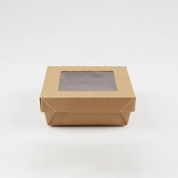 Caja de Embalaje de Papel Kraft para Comida para Llevar, Personalizada, Impresa, Marrón, Reciclable, con Tapa