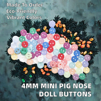 Mini bouton en résine ultra-plat 12L, écologique, personnalisé, à deux trous, motif nez de cochon, pour poupée ou robe de bébé