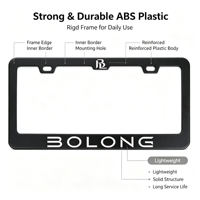BOLONG Article populaire Cadre de plaque d'immatriculation en plastique ABS standard américain Logo personnalisé Noir Support de plaque d'immatriculation américaine Accessoires de véhicule