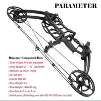 Arco Compuesto Ajustable M109K de 40-65 Libras para Tiro con Arco y Slingshot, Doble Propósito para Bolas de Acero y Flechas, Arco para Mano Izquierda/Derecha con Extremidades Gordon