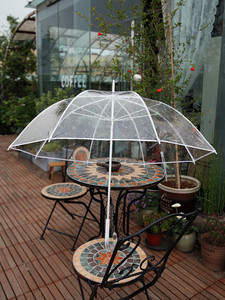 Vente en gros de parapluie personnalisé de 23 pouces manche croche en acrylique transparent parapluie bâton transparent à ouverture automatique - Product Image 2