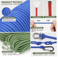 Cordon en paracorde de nylon de 10 pieds, 18 couleurs, kit de fabrication de corde de parachute - multifonctionnel pour la fabrication de bracelets, de cordons, de colliers pour chiens