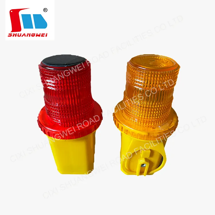 Construction Safety Led Solar Flashing Barricade Roadblock Barricade Lamp Obstacle Temporary Safety Traffic Cone Warning Light