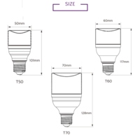 Ampoule LED T 5W 7W 9W 11W 15W 17W E27 220V 15000 heures d'autonomie, rendement lumineux supérieur, luminosité constante avec technologie de lumière dôme unique