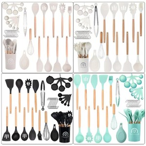 Food Grade 33-Piece Silicone Kitchenware Cooking <strong>Set</strong> Non-Stick Coating Spoon Shovel Kit Food Grade Fruit <strong>Knife</strong> Chef <strong>Knife</strong> - Product Image 2