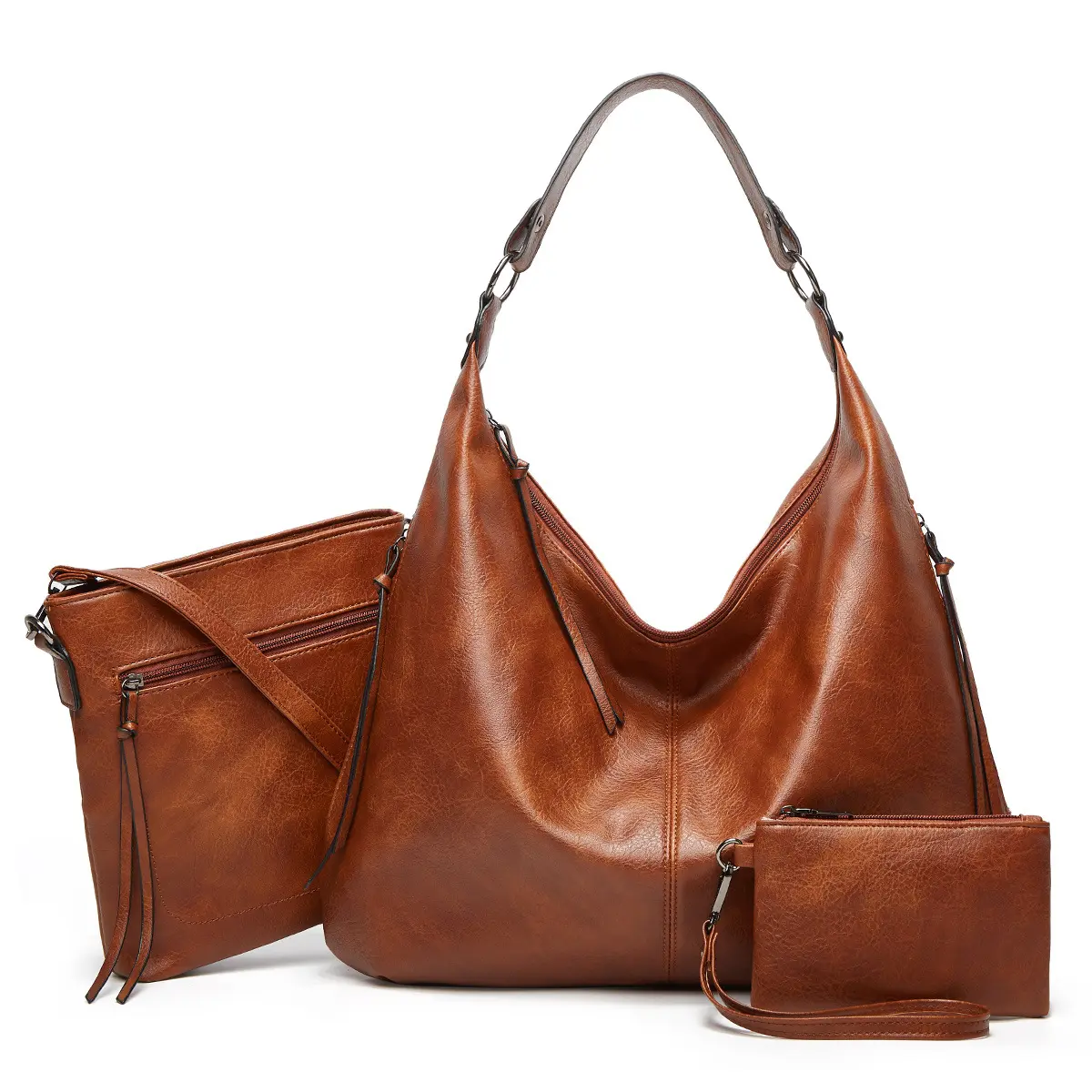 3 Sets PU Leather Fashion Women's Bag Large Capacity Shoulder Bag Ladies Handbag Tote Bag