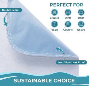 Aosen Coussinets absorbants lavables 34x36 pouces, 4 couches, imperméables, haute absorption, protection anti-fuites pour l'incontinence, durables et réutilisables - Product Image 5
