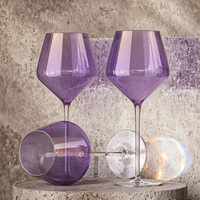 Magnifiques gobelets à eau électro-plaqués violet, verres à champagne, gobelets à vin en cristal pour les fêtes
