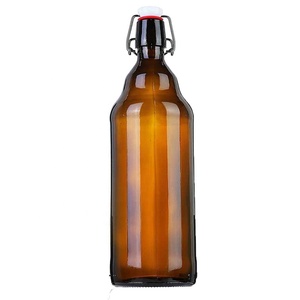 Bottiglia Ambrata da 1 Litro con Tappo a Scatto, Bottiglia con Chiusura Ermetica per Kombucha, Birra, Soda, Kefir, Senza Perdite - Product Image 1