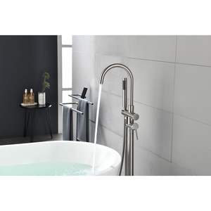 Grifo de llenado de bañera independiente de alto flujo DB con ducha de mano y caño giratorio montado en el suelo de pulverización suave para uso en apartamentos - Product Image 4