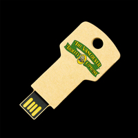 Clé USB en bambou personnalisée avec logo, en forme de clé, écologique, de 8 Go à 128 Go, clé USB en bois pour cadeau