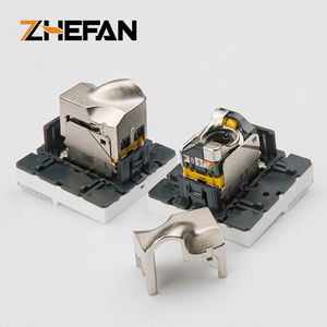 ZHEFAN Stp Toolless 45*45mm Prise Keystone RJ45 Cat6 STP de type français, Plaque de montage Keystone Cat6 de type <span class=keywords><strong>Legrand</strong></span>, Port unique - Product Image 4