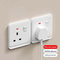 Prise murale standard britannique Hong Kong 13A à trois trous avec interrupteur, panneau de prises EU, allemandes, françaises, 146 double multifonction avec ports USB