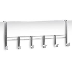 ZELLER PRESENT Perchero de Puerta Metálico Cromado con 6 Ganchos 51x8x20.5cm Plateado - Product Image 1