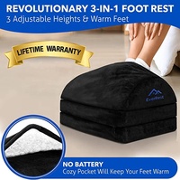 Repose-pieds ergonomique pour sous le bureau au travail, repose-pieds en mousse à mémoire de forme avec poche de pieds chaude et confortable, repose-pieds de pédicure à 3 hauteurs