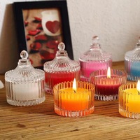 Bouteille en verre d'aromathérapie vide de 75ml en relief spécial au design unique Bouteille en verre transparent pour bougie parfumée Bouteille en verre pour chandelier