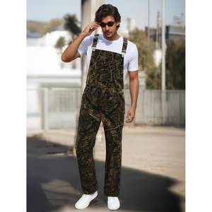2025 hommes coupe ample Camouflage Denim salopettes et combinaisons fermeture éclair bavoir combinaisons travail Jean avec fermeture éclair - Product Image 4