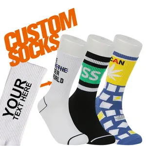 100 Cotton Basketball Gym Socks With Logo Recycled Bombas White Sport Printing Custom Logo Socks For Women