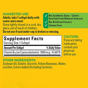 Vitamina B12 Metilcobalamina 1000mcg en Cápsulas Blandas para Energía y Apoyo Inmunológico, Función Cerebral, Uso en Adultos, con Servicio OEM Disponible - Product Image 5