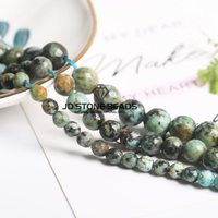 JD 4 6 8 10 12mm facettes givre mat naturel vert afrique Turquoises pierre ronde perles entretoises en vrac pour la fabrication de bijoux