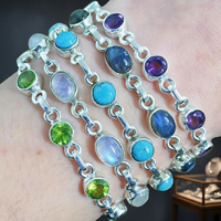 Impresionante Pulsera de Plata de Ley 925 con Labradorita y Peridoto, Joyería Hecha a Mano, Regalo para Fiestas