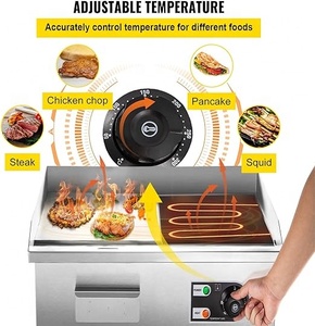 Plancha Eléctrica Comercial para Carne, Parrilla de Acero Inoxidable, <span class=keywords><strong>Asador</strong></span> de Carne, 110V-220V, 3 Meses de Garantía - Product Image 5