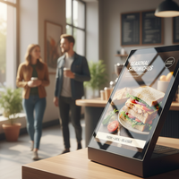 Kiosco de Exhibición Publicitaria de Sobremesa de 10.1 Pulgadas con Pantalla Táctil para Menú de Restaurante, 2+16G, CE, FCC