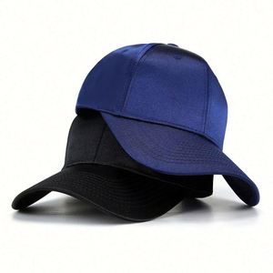 Casquette de baseball unisexe sportive et tendance en satin, brodée à la main, 6 panneaux, visière incurvée, haute résistance à l'eau, structurée, 100 % polyester - Product Image 2