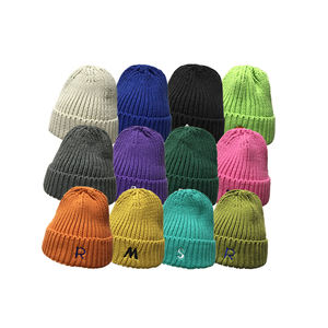 หมวกบีนนี่ถักสำหรับทุกเพศ100% โลโก้ตัวอักษรปักลายสำหรับฤดูหนาว - Product Image 1