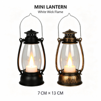 Mini Vintage Plastik-LED-Laterne Flackernde Flammenlose Kerze Batteriebetrieben Retro Rote Hängelaterne für Zuhause und Partys