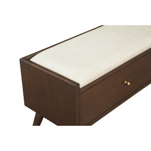 Lối vào đồ nội thất giữa thế kỷ 59 "Lưu trữ hình chữ nhật băng ghế dự bị với đệm đôi ngăn kéo - Product Image 6