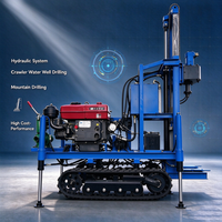 Foreuse hydraulique sur chenilles haute performance pour puits d'eau, machine de forage pour l'approvisionnement en eau rural