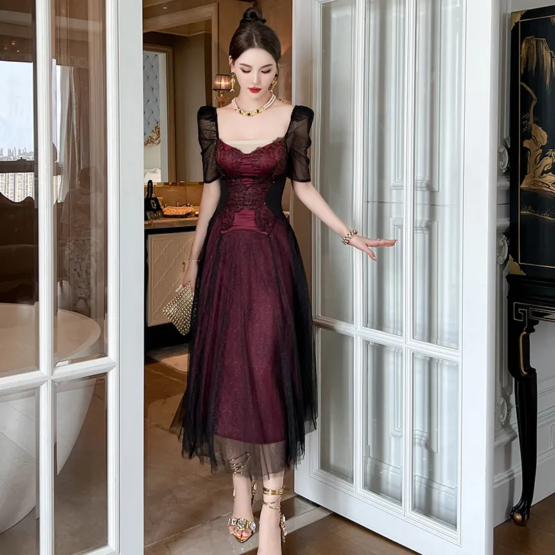 ZYHT 20576 vente en gros taille haute dentelle noire paillettes Maxi robe robes de soirée femmes robes de bal 2023 robes de soirée élégantes
