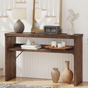 Mesa Consola de Madera Rústica Moderna SENYU con Estante de Almacenamiento para Muebles de Sala de Estar - Product Image 6