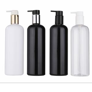 Bouteille de shampooing et de lotion corporelle en plastique PET ronde de 300 ml et 500 ml avec bouchon à disque imprimé - Product Image 1