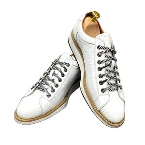 Zapatos Casuales de Lujo Europeos para Hombre 2026, de Cuero Genuino de Vaca, con Diseño Puntiagudo en Verde y Negro con Estampado de Cocodrilo - Product Image 1