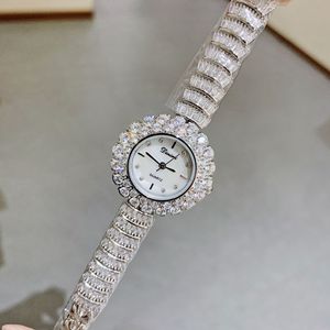Reloj de pulsera minimalista redondo con diamantes para mujer, pulsera informal de moda, reloj de cuarzo elegante con diamantes completos - Product Image 5