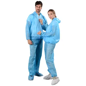 White Cheap Disposable Protective Breathable Coverall Clothing SBPP Work Suit Personal Safety Overalls Protective Suits