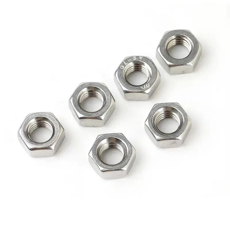 M5 M6 M8 M12*0.75 M16 M21 M25 M38 M40 50mm DIN934 Stainless Steel Heavy Hex Nuts A2-70/A4-80 Hexagon Nut