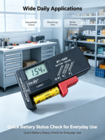 Probador de Baterías Digital YUMO BT-168D con Pantalla LCD, Verificador Universal de Voltaje para Baterías AA, AAA, C, D, 9V, 1.5V y de Botón
