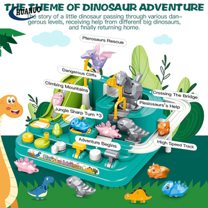 Juego de rescate de dinosaurios, juguetes educativos preescolares, rompecabezas, coche de riel, pistas de carreras, coche, vehículo de aventura, coche de juguete, pista de juguete - Product Image 4