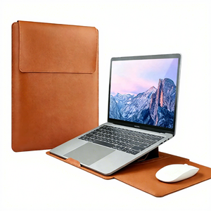 Housse pour ordinateur portable MKW4378 avec logo personnalisé, 13, 14, 15 pouces, avec support, en cuir PU imperméable, sacoche de voyage pour ordinateur portable, pochette pour accessoires - Product Image 2