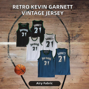 Maillots de basket rétro pour hommes, 21 Kevin Garnett Minnesota, haute qualité, respirants, broderie cousue, sans manches, vintage, classiques - Product Image 2